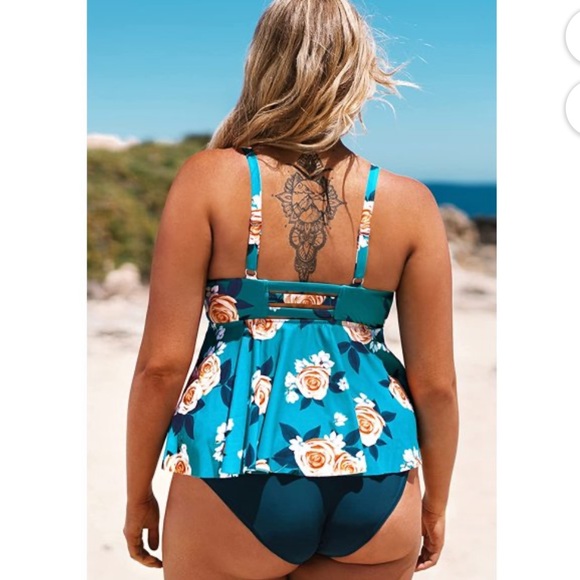 🩵CUPSHE NWOT BEAUTIFUL TANKINI SWIMSUIT SET - Picture 3 of 3